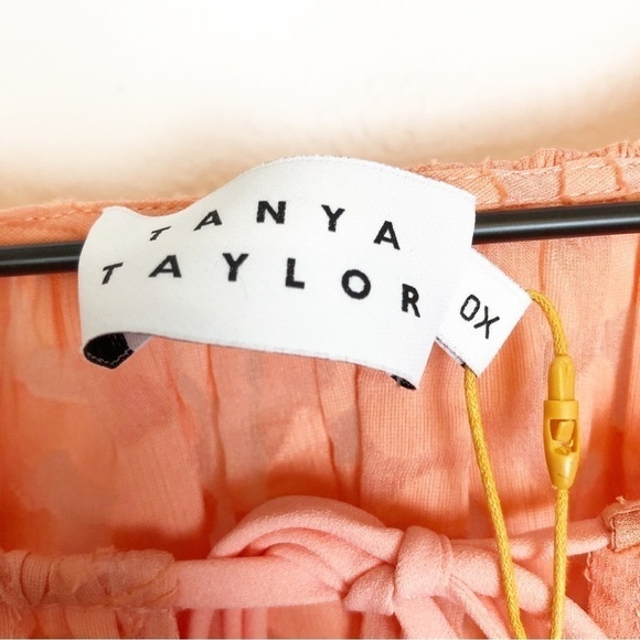 Tanya Taylor Janey Long Sleeve Tie Neck Peasant Top Balloon Sleeve - Picture 7 of 9